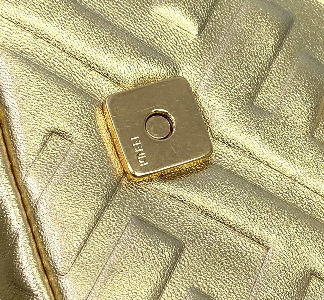 Fendi 8BS017 Baguette Mini Gold leather 0135 bag