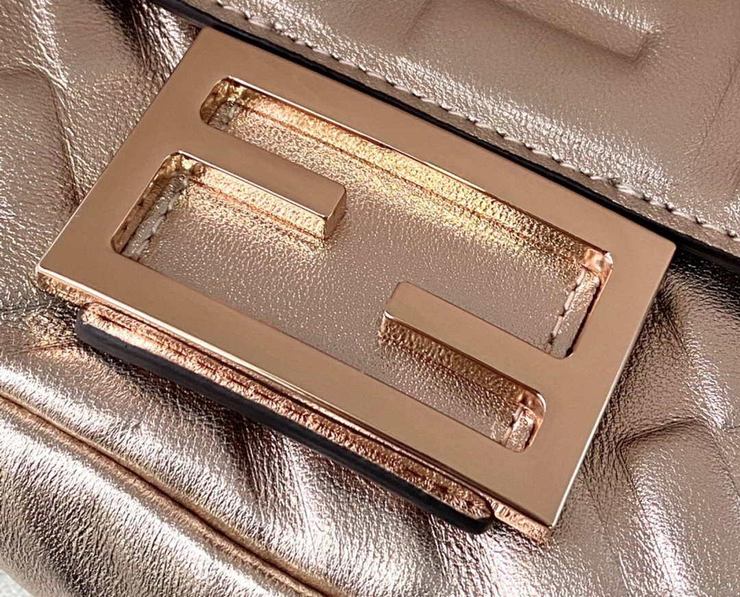 Fendi 8BS017 Baguette Mini Pink Gold leather 0135 bag