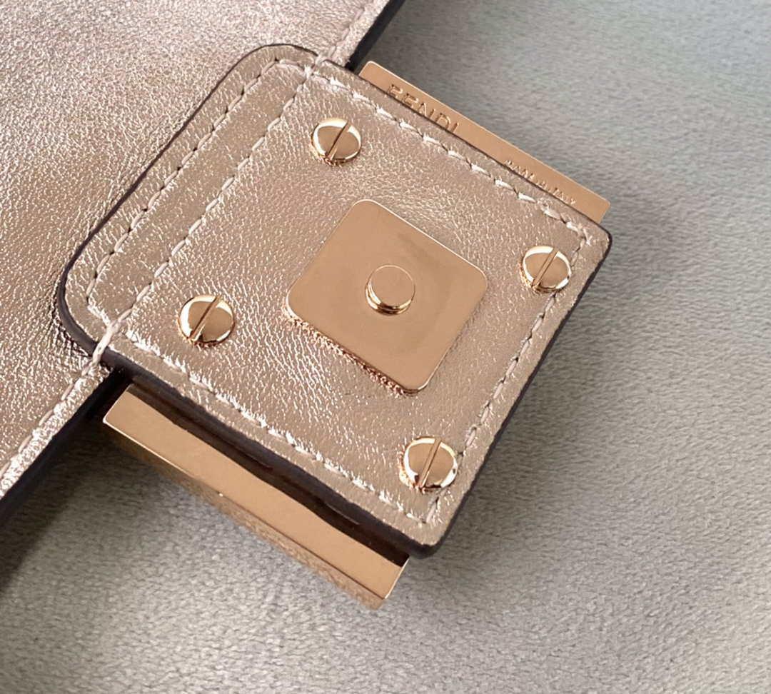 Fendi 8BS017 Baguette Mini Pink Gold leather 0135 bag