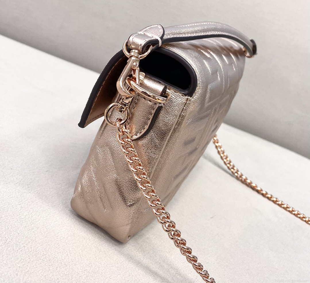Fendi 8BS017 Baguette Mini Pink Gold leather 0135 bag