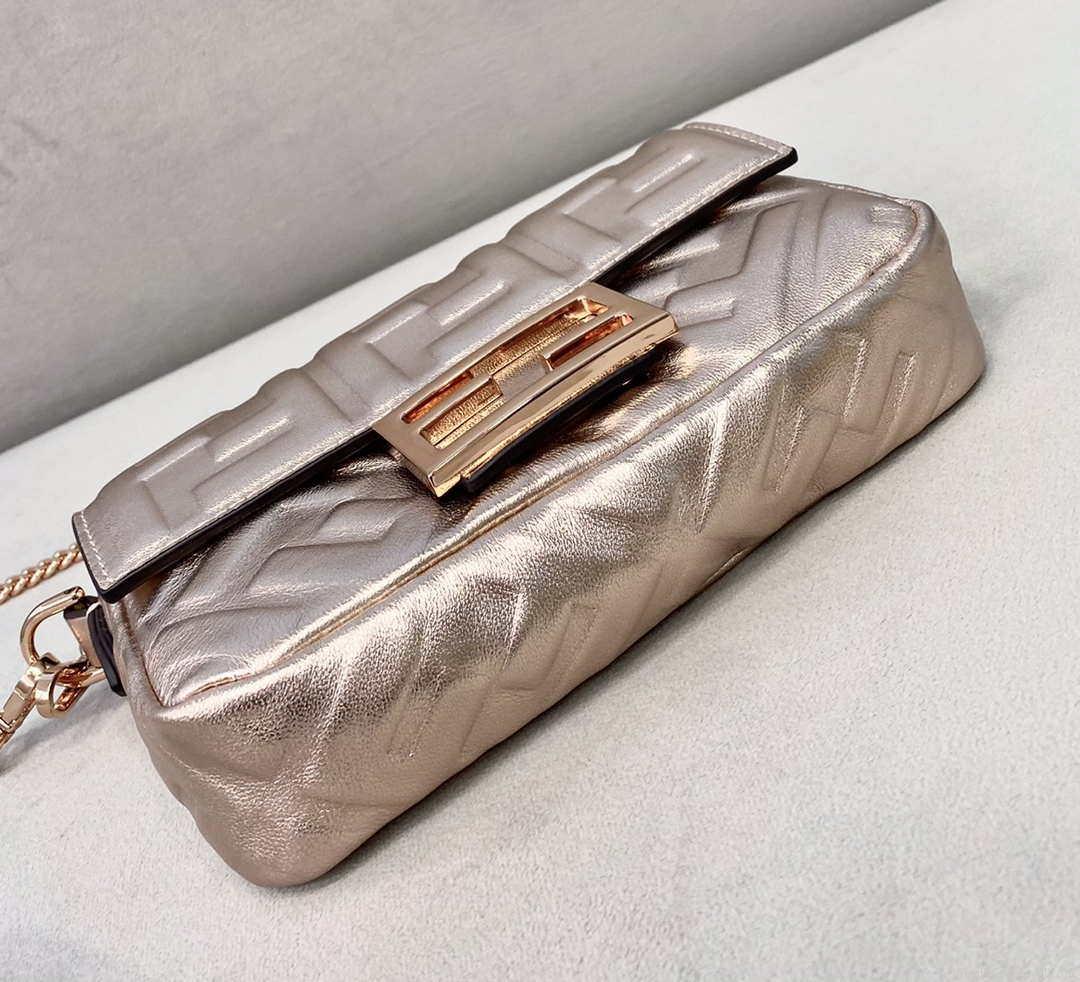 Fendi 8BS017 Baguette Mini Pink Gold leather 0135 bag