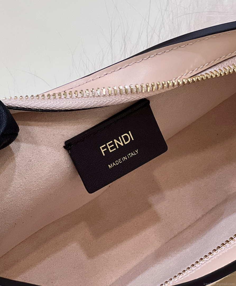 Fendi 8BS068ALS9F1IVT O’Lock Swing Pale pink leather and fox fur pouch 8573