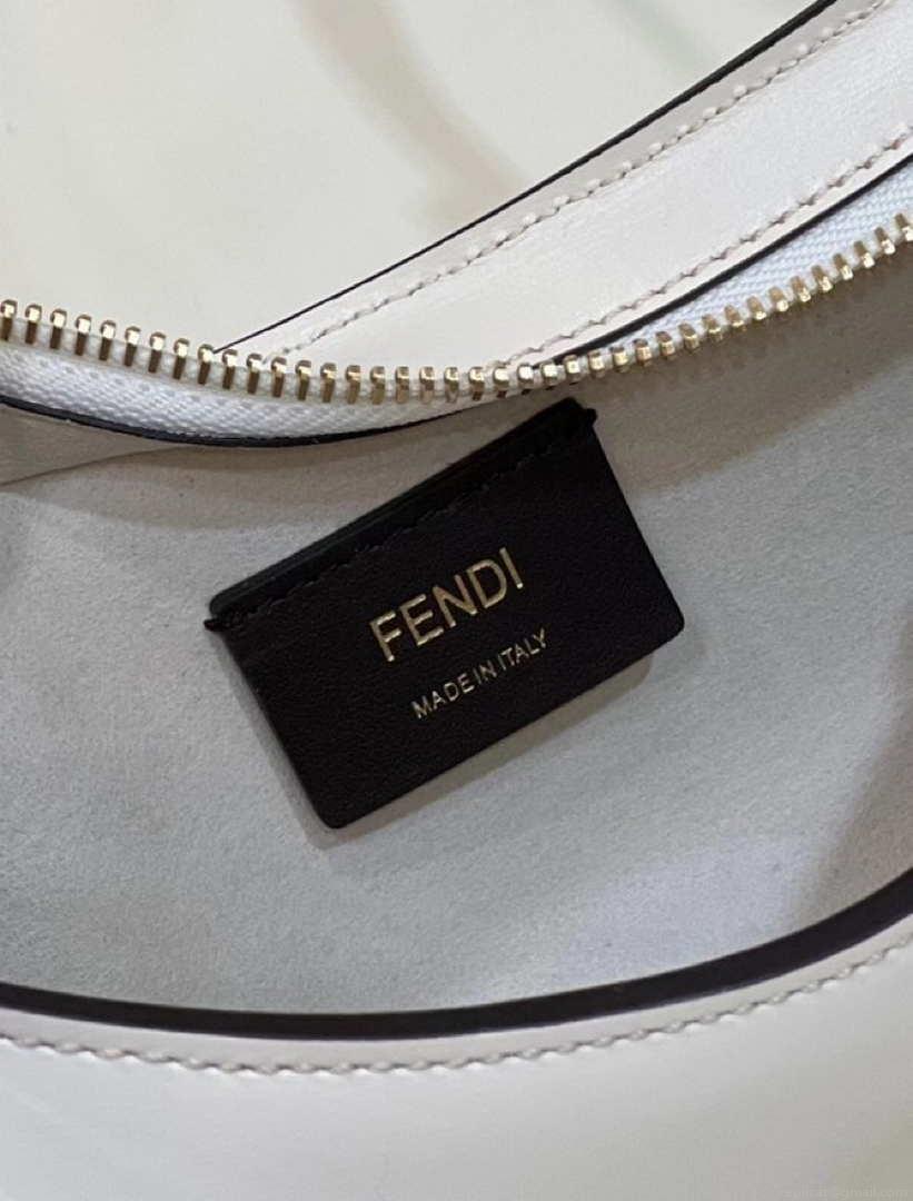 Fendi O’Lock Swing Camellia leather pouch 8BS068AHM0F1DMY 8573 White