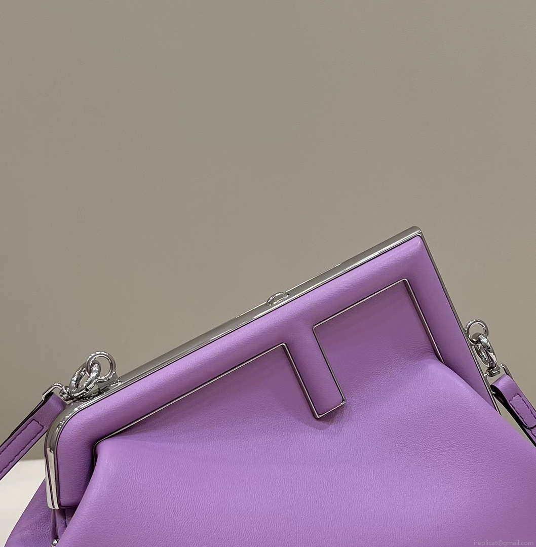 Fendi 8BP129 First Small Fuchsia leather bag 80018M Purple