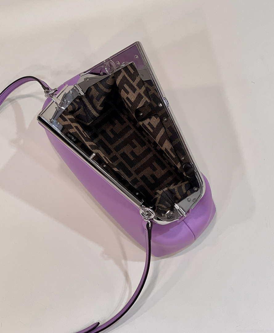 Fendi 8BP129 First Small Fuchsia leather bag 80018M Purple