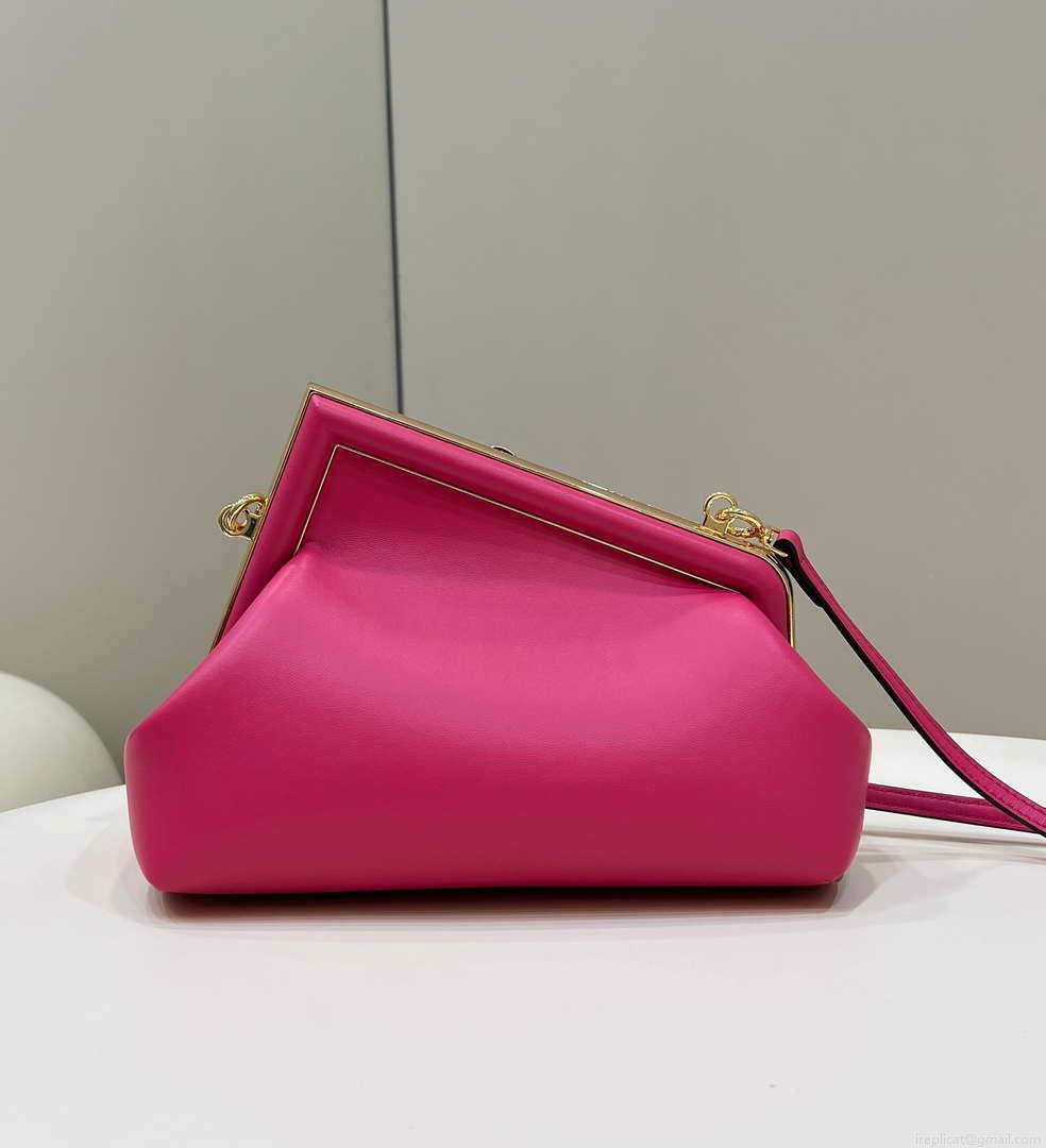 Fendi 8BP129 First Small Fuchsia leather bag 80018M Rose Red