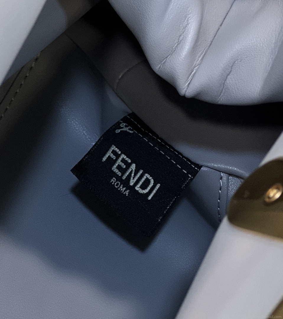 Fendi 8BP127 Fendi First Medium Gray flannel bag with embroidery