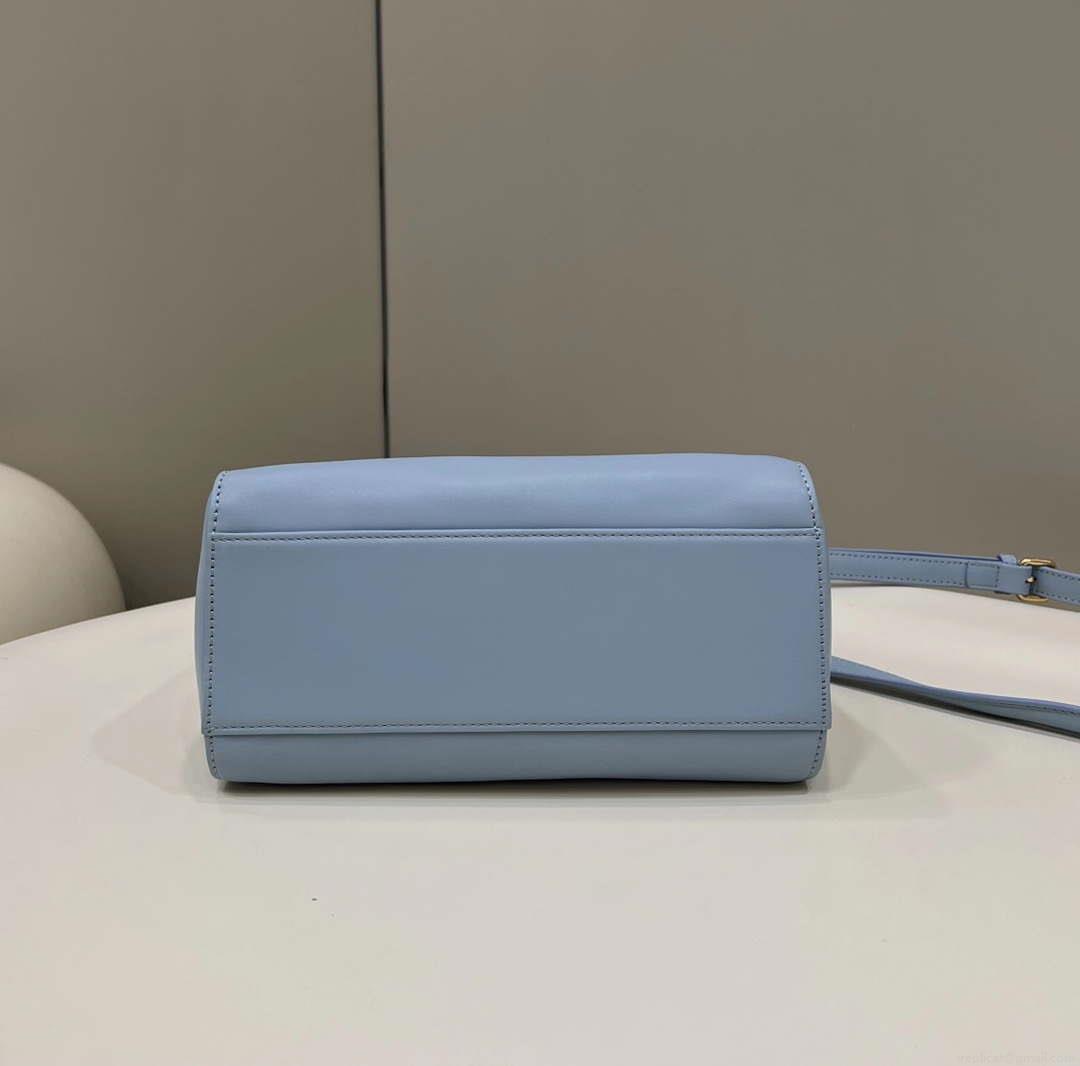 Fendi 8BN244 Peekaboo Iconic Mimi Blue Leather 8315 Bag