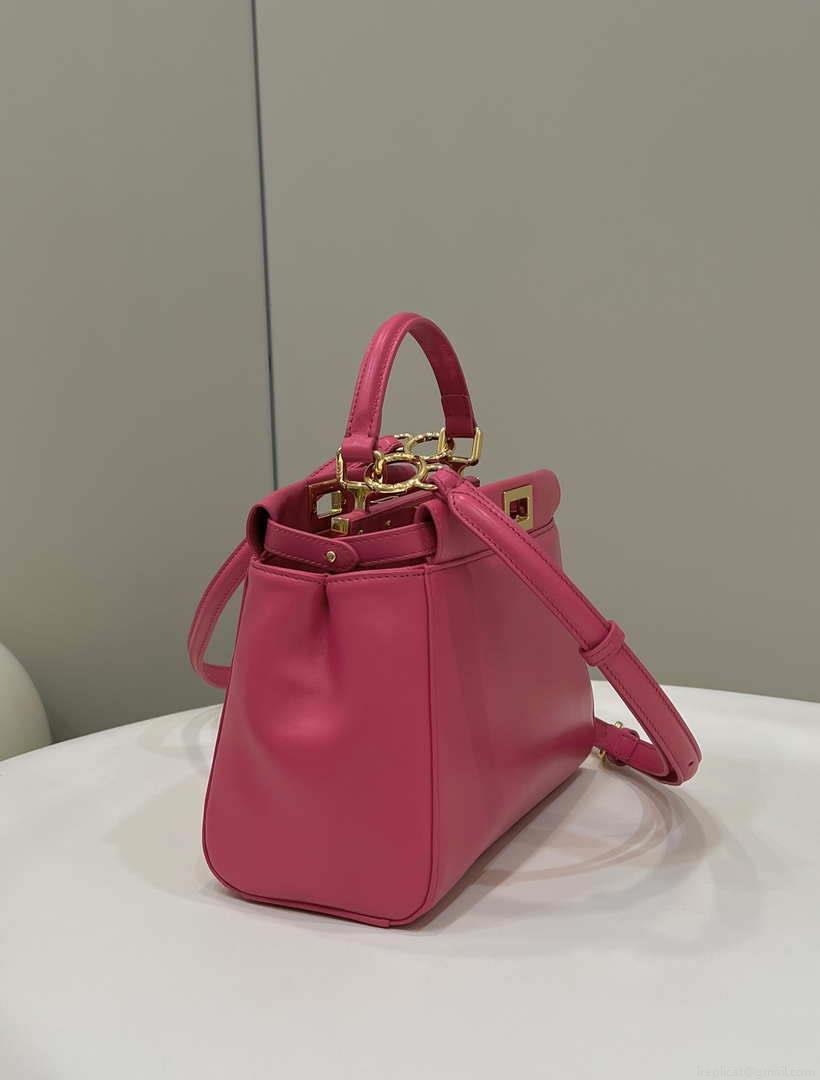 Fendi 8BN244 Peekaboo Iconic Mimi Rose red Leather 8315 Bag