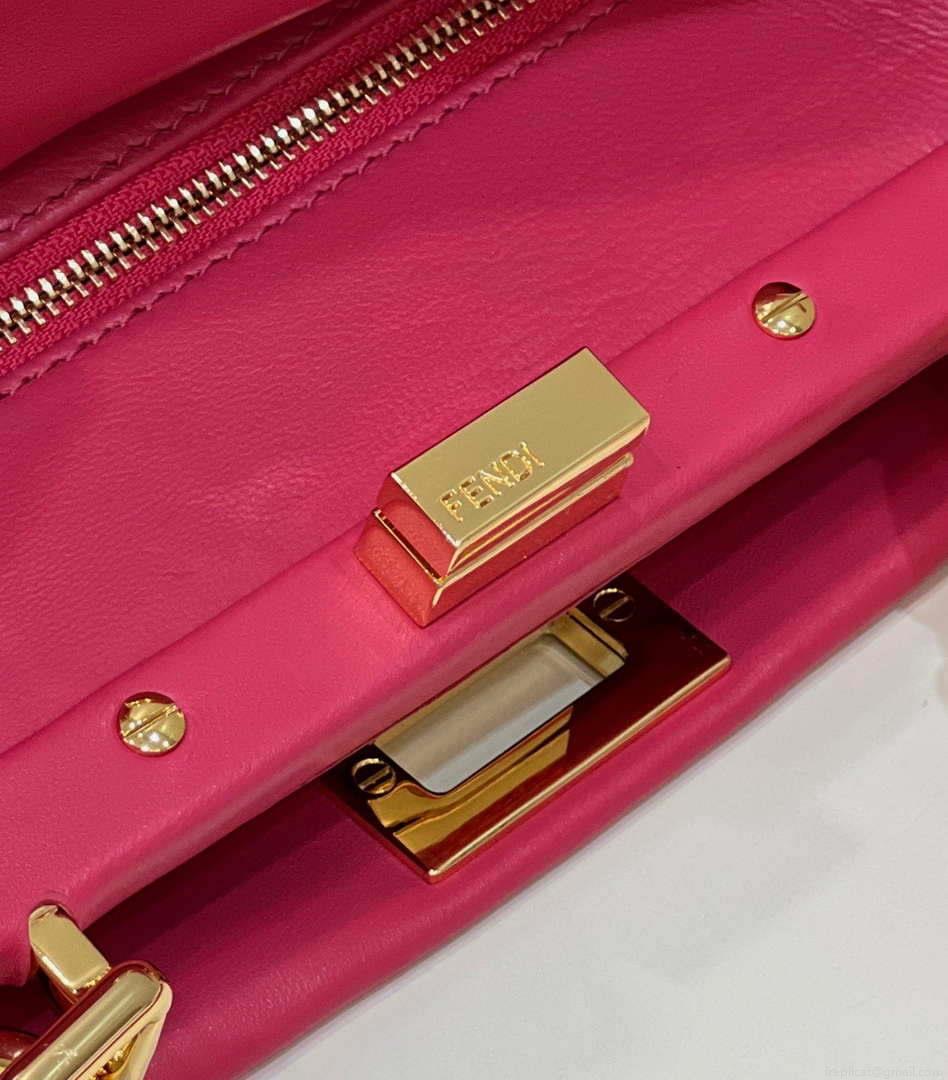 Fendi 8BN244 Peekaboo Iconic Mimi Rose red Leather 8315 Bag
