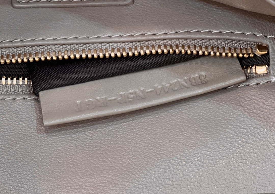 Fendi 8BN244 Peekaboo Iconic Mimi Gray Leather 8315 Bag