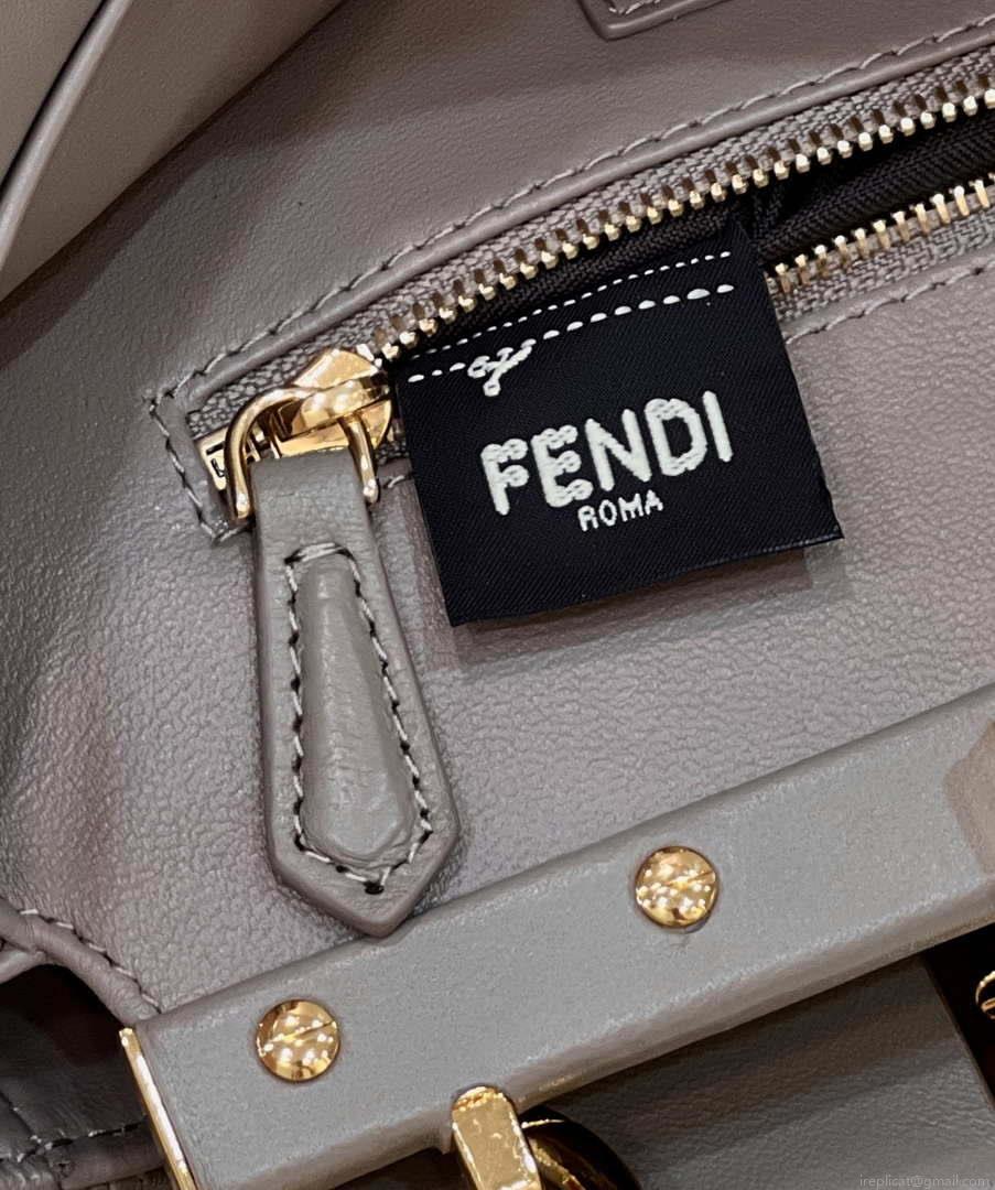 Fendi 8BN244 Peekaboo Iconic Mimi Gray Leather 8315 Bag