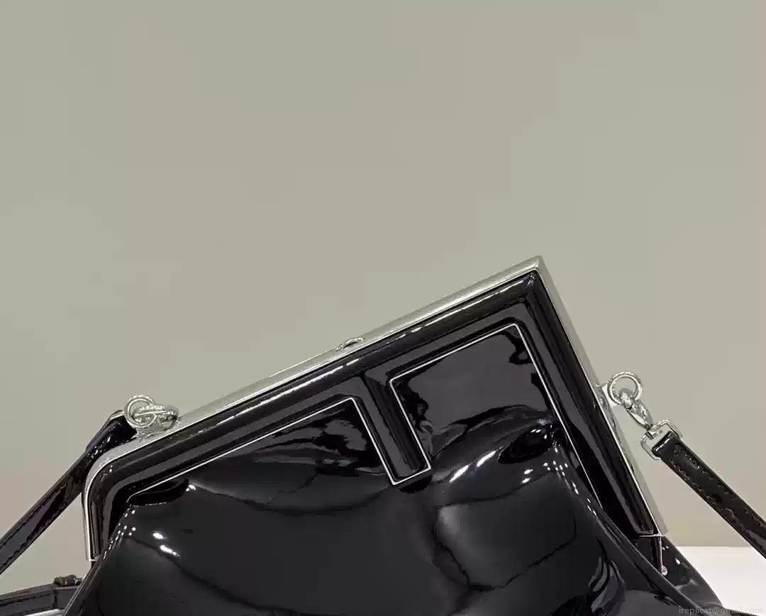 Fendi 8BP129 Fendi First Small Black patent leather bag