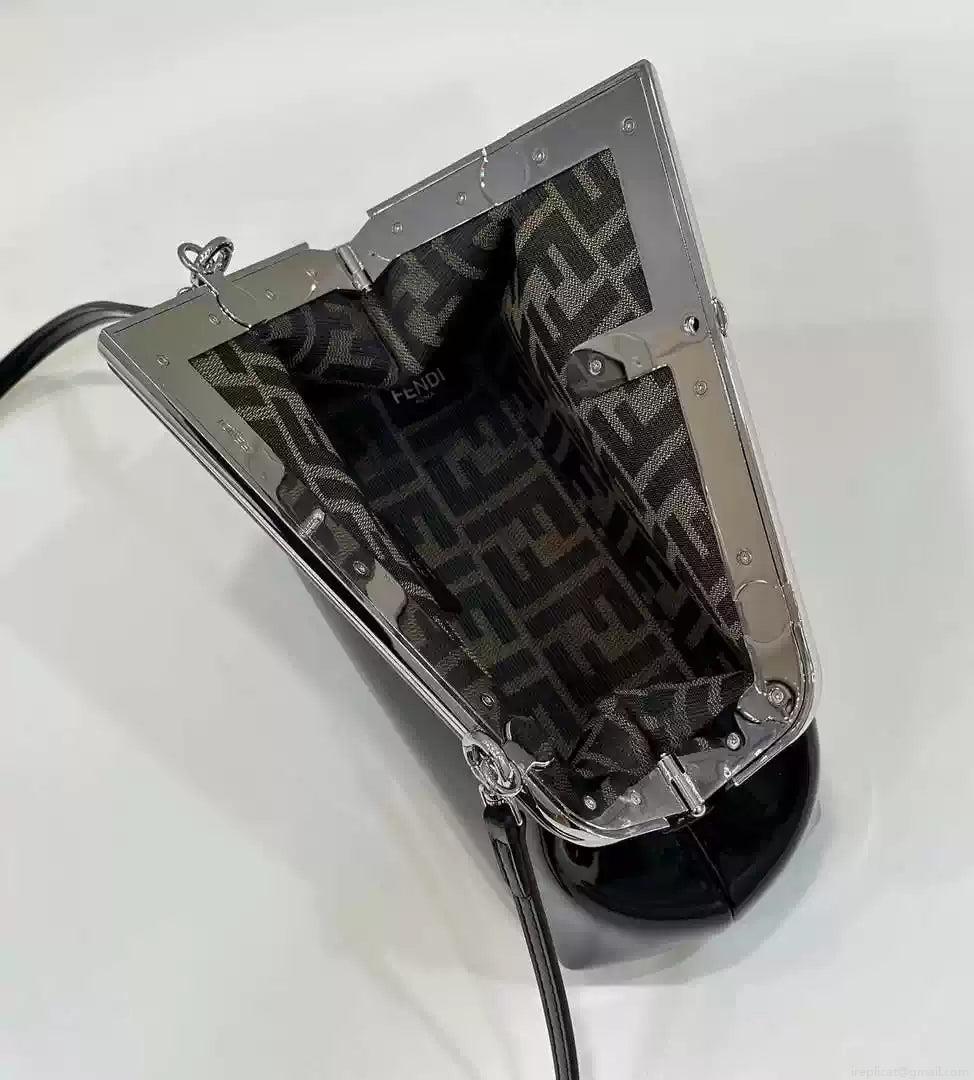 Fendi 8BP129 Fendi First Small Black patent leather bag