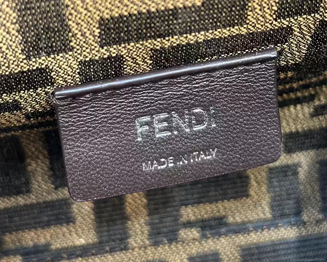 Fendi 8BP129 Fendi First Small White and blue woven leather bag