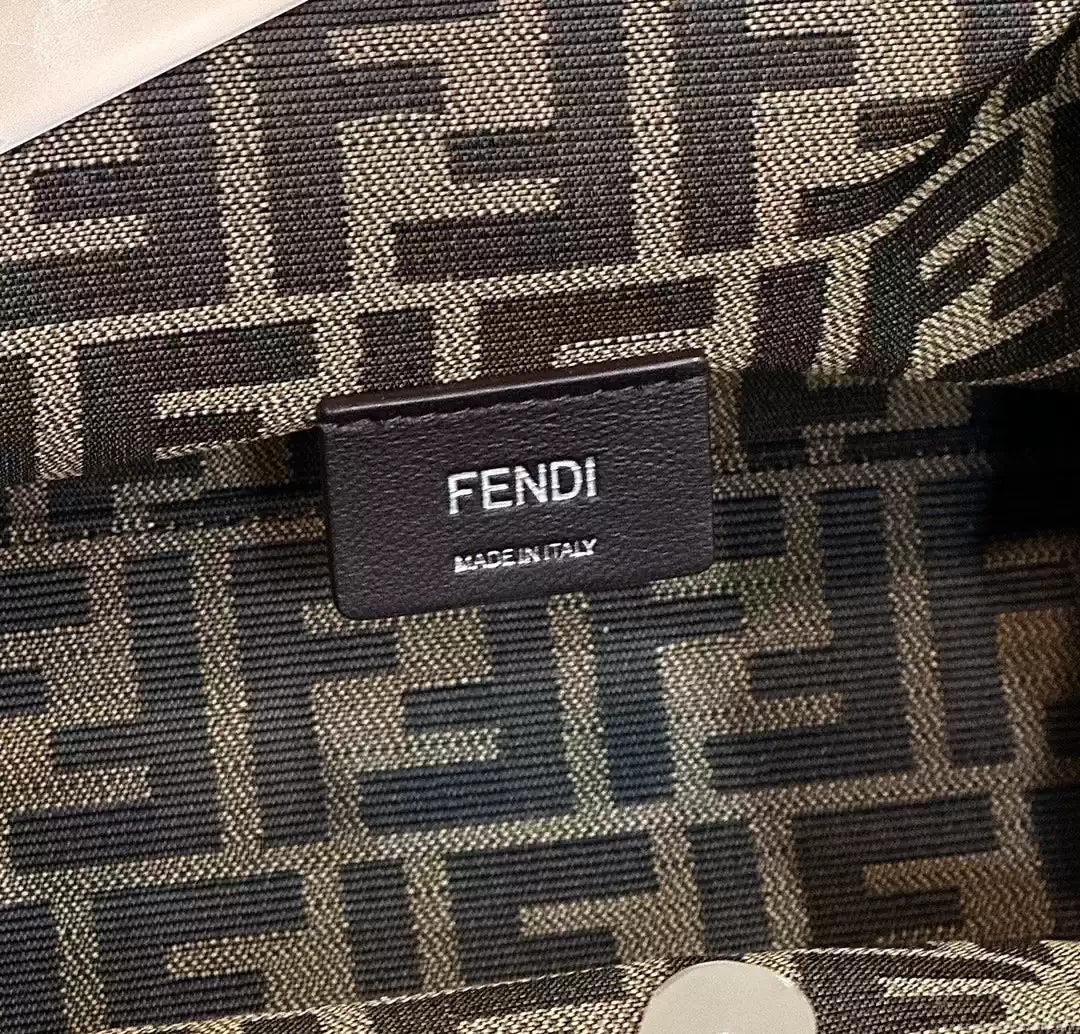 Fendi 8BP129 Fendi First Small Navy blue woven leather bag