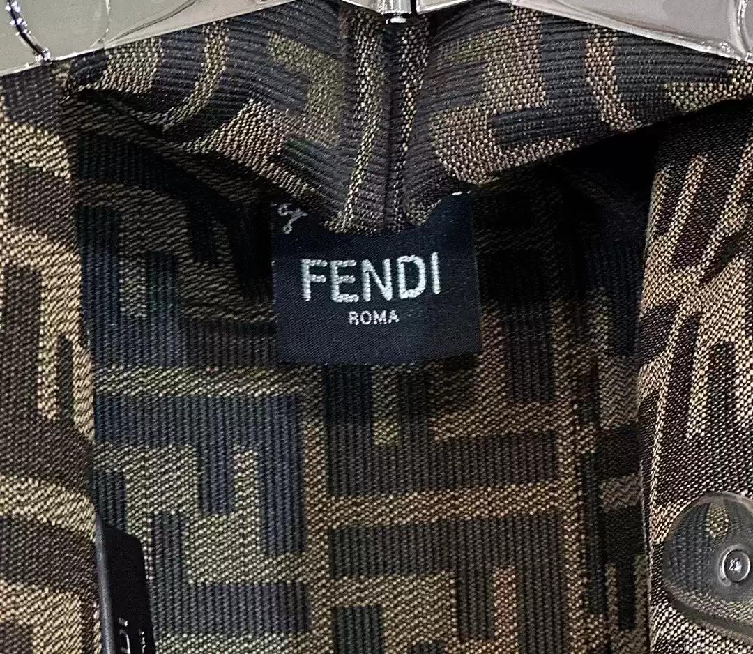 Fendi 8BP129 Fendi First Small Navy blue woven leather bag