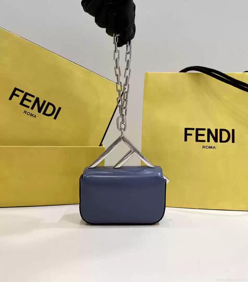 Fendi 7AS173 Fendi First Sight Blue leather Nano bag