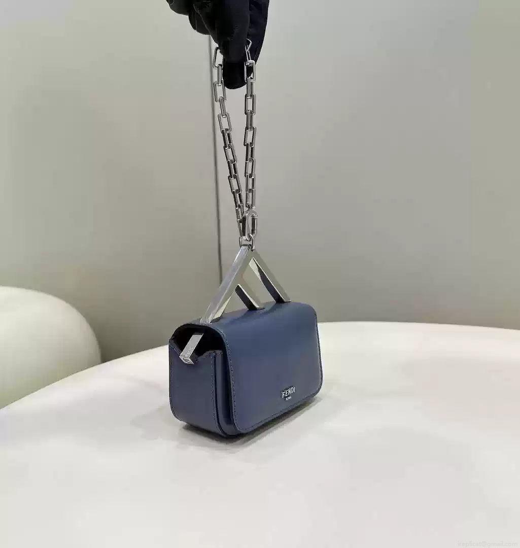 Fendi 7AS173 Fendi First Sight Blue leather Nano bag