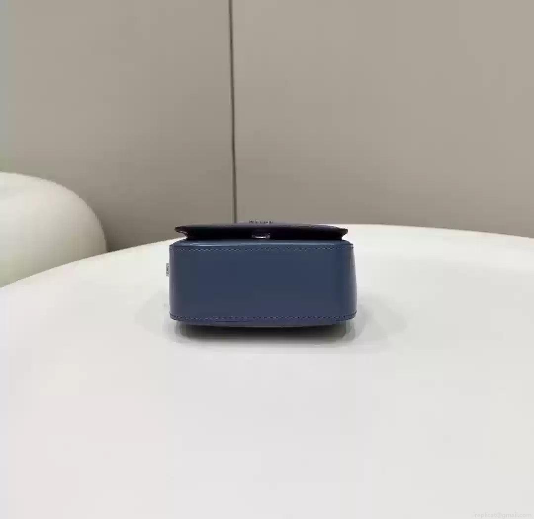 Fendi 7AS173 Fendi First Sight Blue leather Nano bag