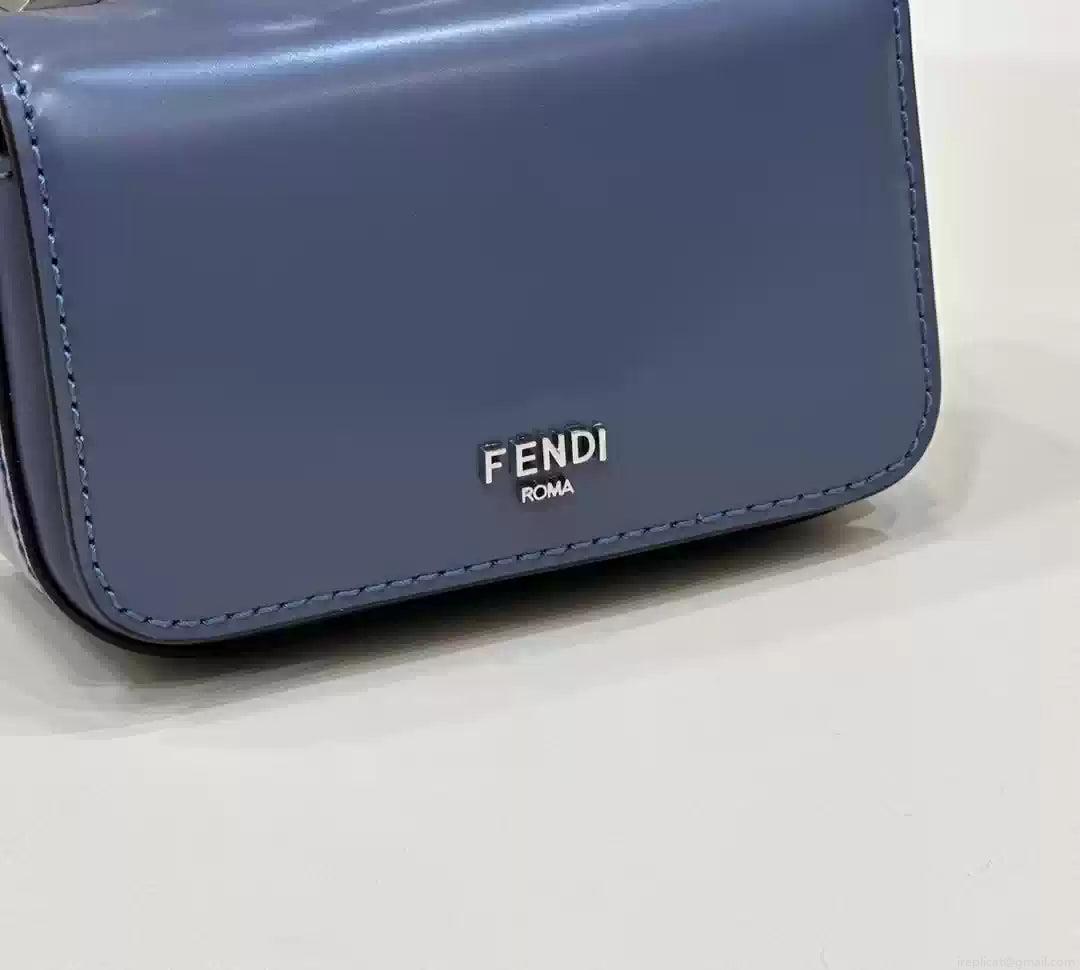 Fendi 7AS173 Fendi First Sight Blue leather Nano bag
