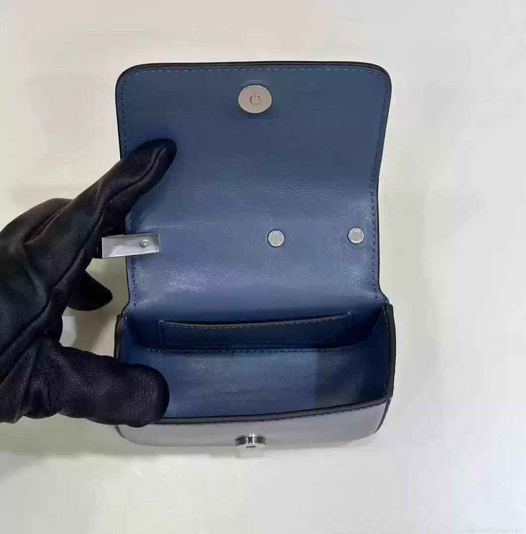 Fendi 7AS173 Fendi First Sight Blue leather Nano bag