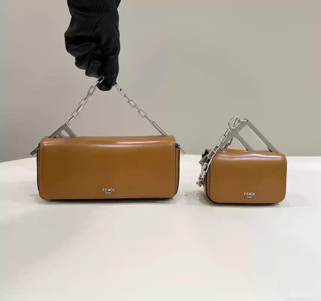 Fendi 7AS173 Fendi First Sight Brown leather Nano bag