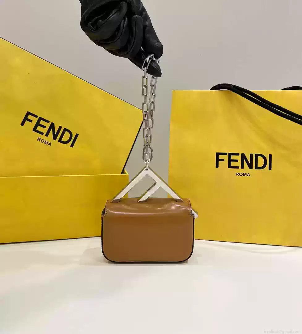 Fendi 7AS173 Fendi First Sight Brown leather Nano bag