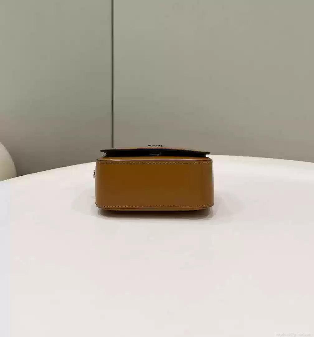 Fendi 7AS173 Fendi First Sight Brown leather Nano bag