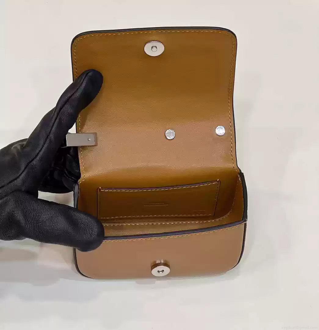 Fendi 7AS173 Fendi First Sight Brown leather Nano bag