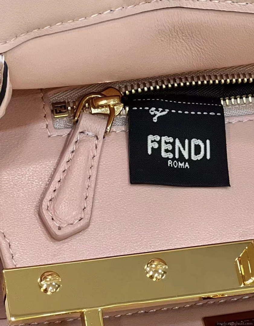 Fendi 8BN244 Peekaboo Mimi Pink Leather Bag 8596S