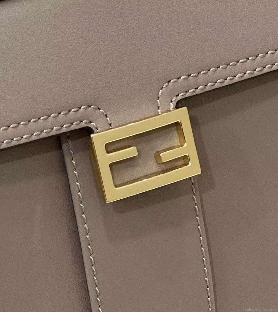 Fendi 8BN244 Peekaboo Mimi Gray Leather Bag 8596S