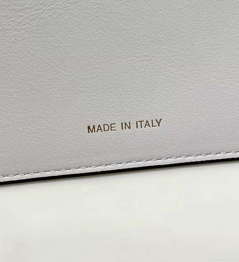 Fendi 8BN321 Peekaboo Iseeu Medium White Leather Bag 8596L