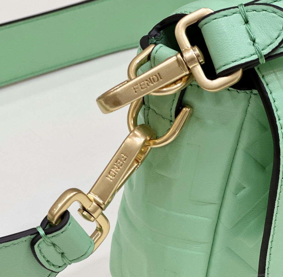 Fendi 8BR600 Baguette Medium Green leather 0135M bag