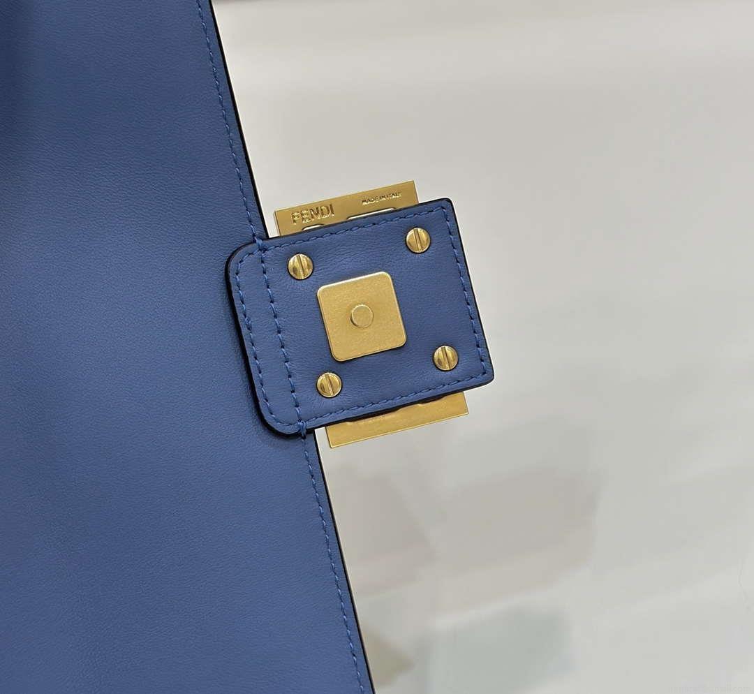 Fendi 8BR600 Baguette Medium Royal Blue leather 0135M bag