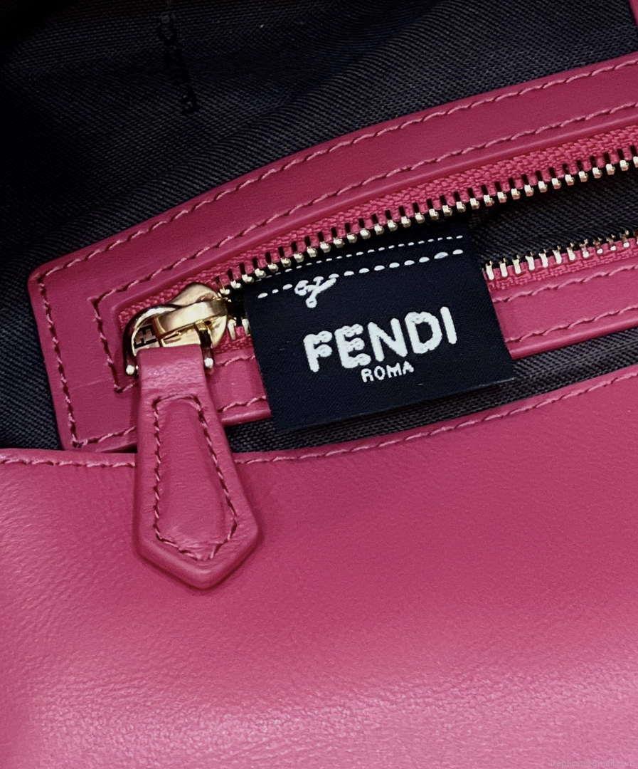 Fendi 8BR600 Baguette Medium Rose Red leather 0135M bag
