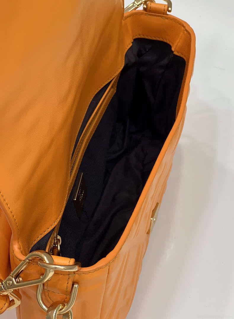 Fendi 8BR600 Baguette Medium Orange leather 0135M bag