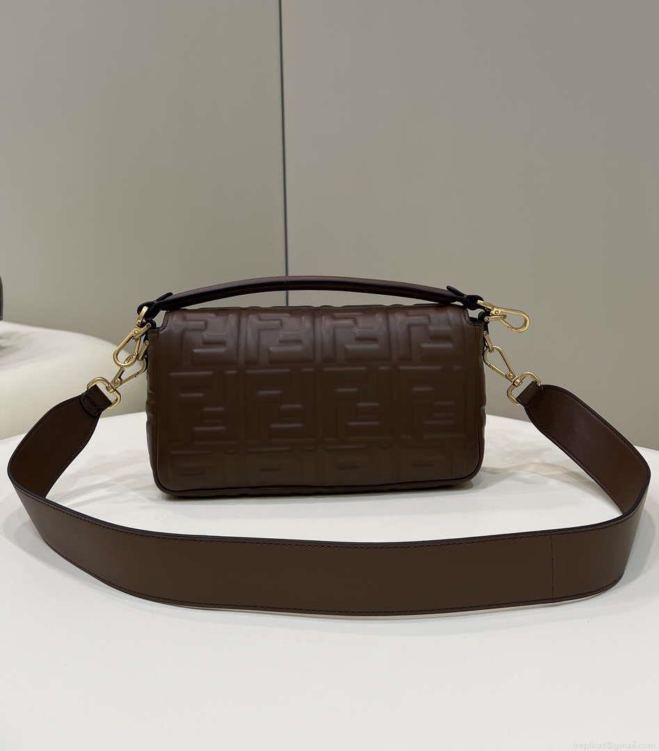 Fendi 8BR600 Baguette Medium Dark brown leather 0135M bag