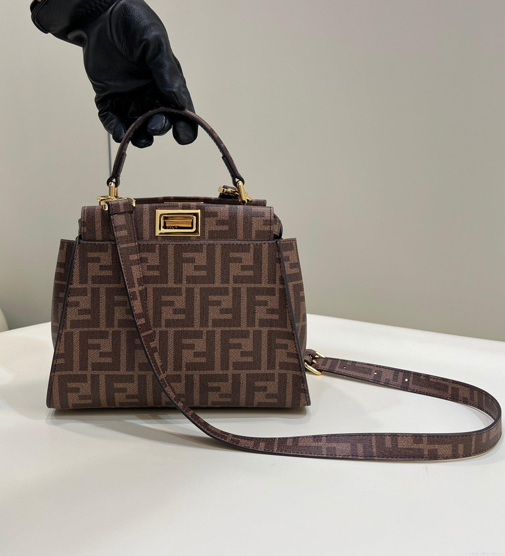 Fendi 8BN244 Peekaboo Mimi Jacquard FF fabric bag 8562 Pinter