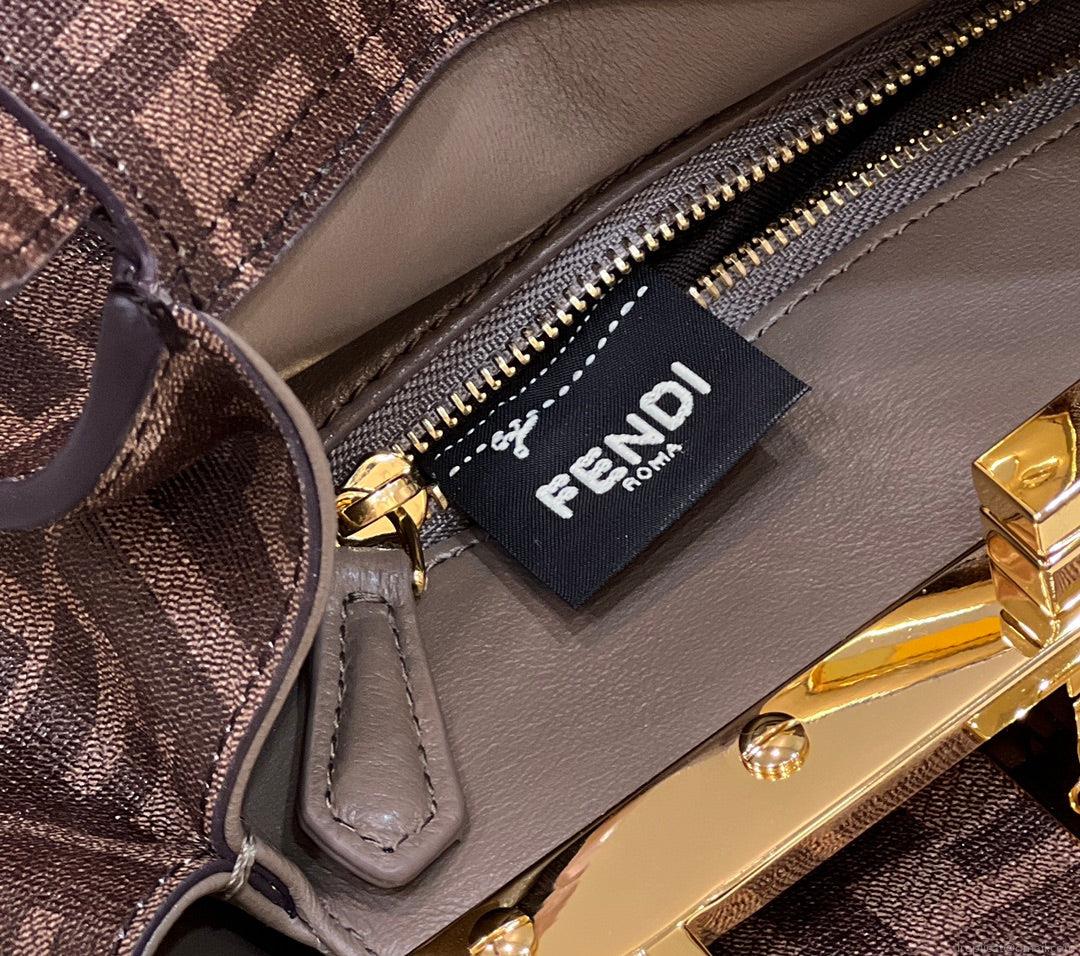 Fendi 8BN244 Peekaboo Mimi Jacquard FF fabric bag 8562 Pinter