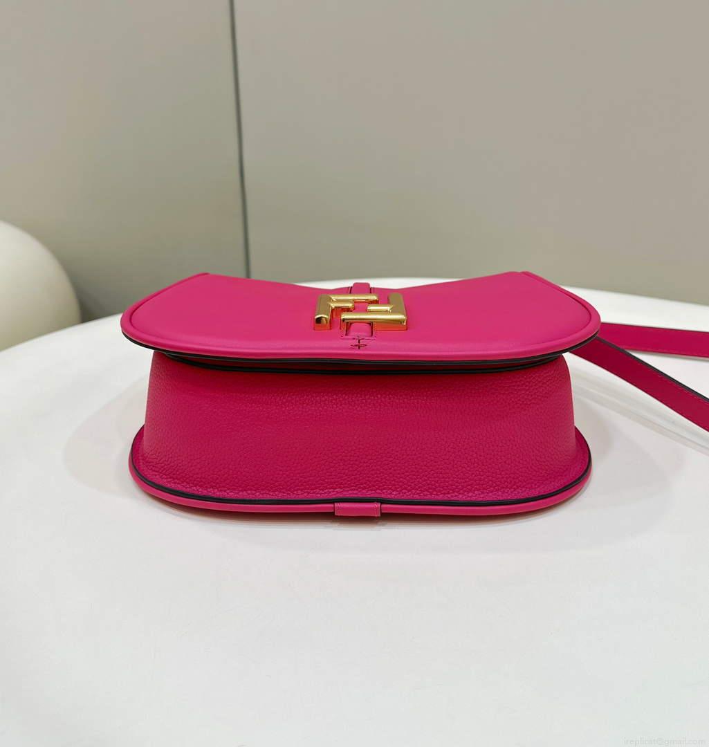 Fendi 8BT366 C’mon Medium Fuchsia Smooth Leather and Full-grain Leather Bag