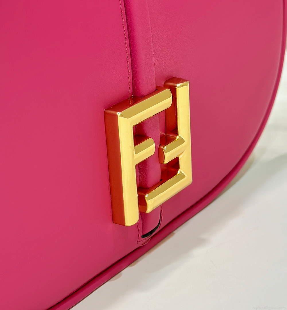 Fendi 8BT366 C’mon Medium Fuchsia Smooth Leather and Full-grain Leather Bag