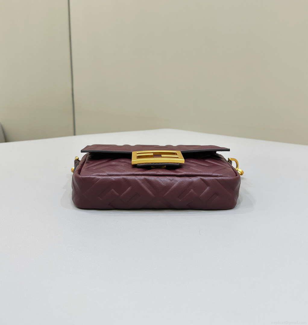 Fendi 8BS017 Baguette Mini Wine Red leather 0135S bag