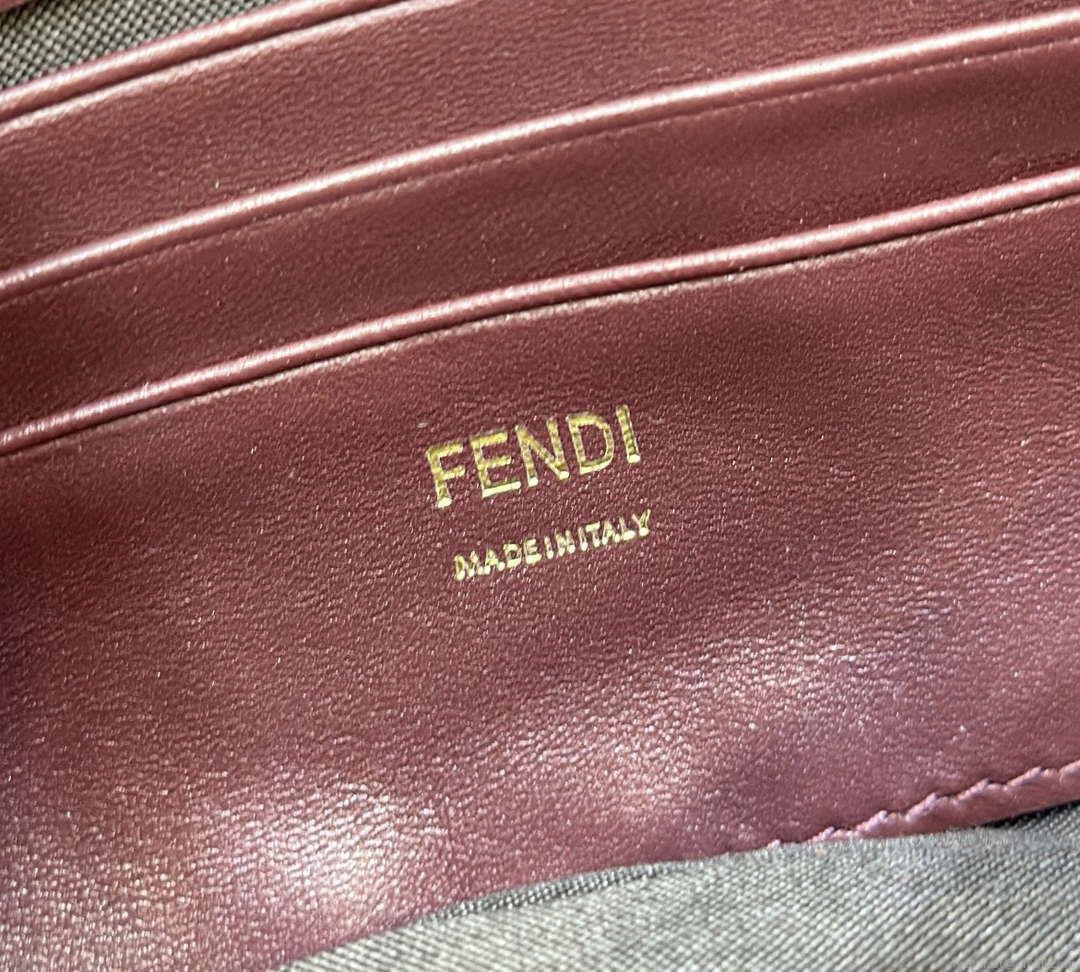 Fendi 8BS017 Baguette Mini Wine Red leather 0135S bag