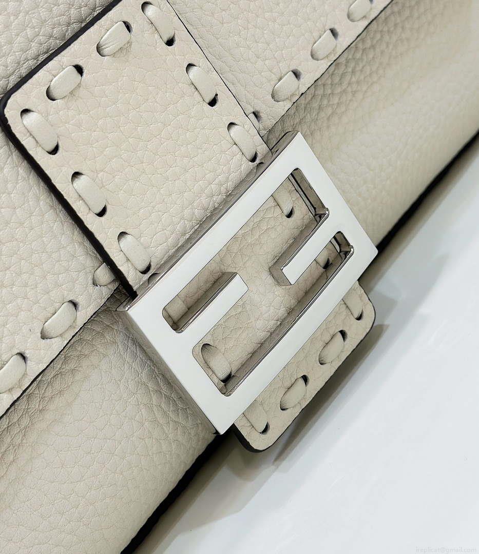 Fendi 8BR600 Baguette Camellia Selleria bag with Oversized Topstitching 8610