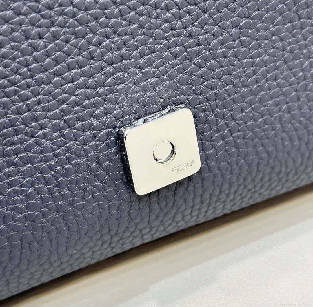 Fendi 8BR600 Baguette Midnight blue Selleria bag with Oversized Topstitching 8610