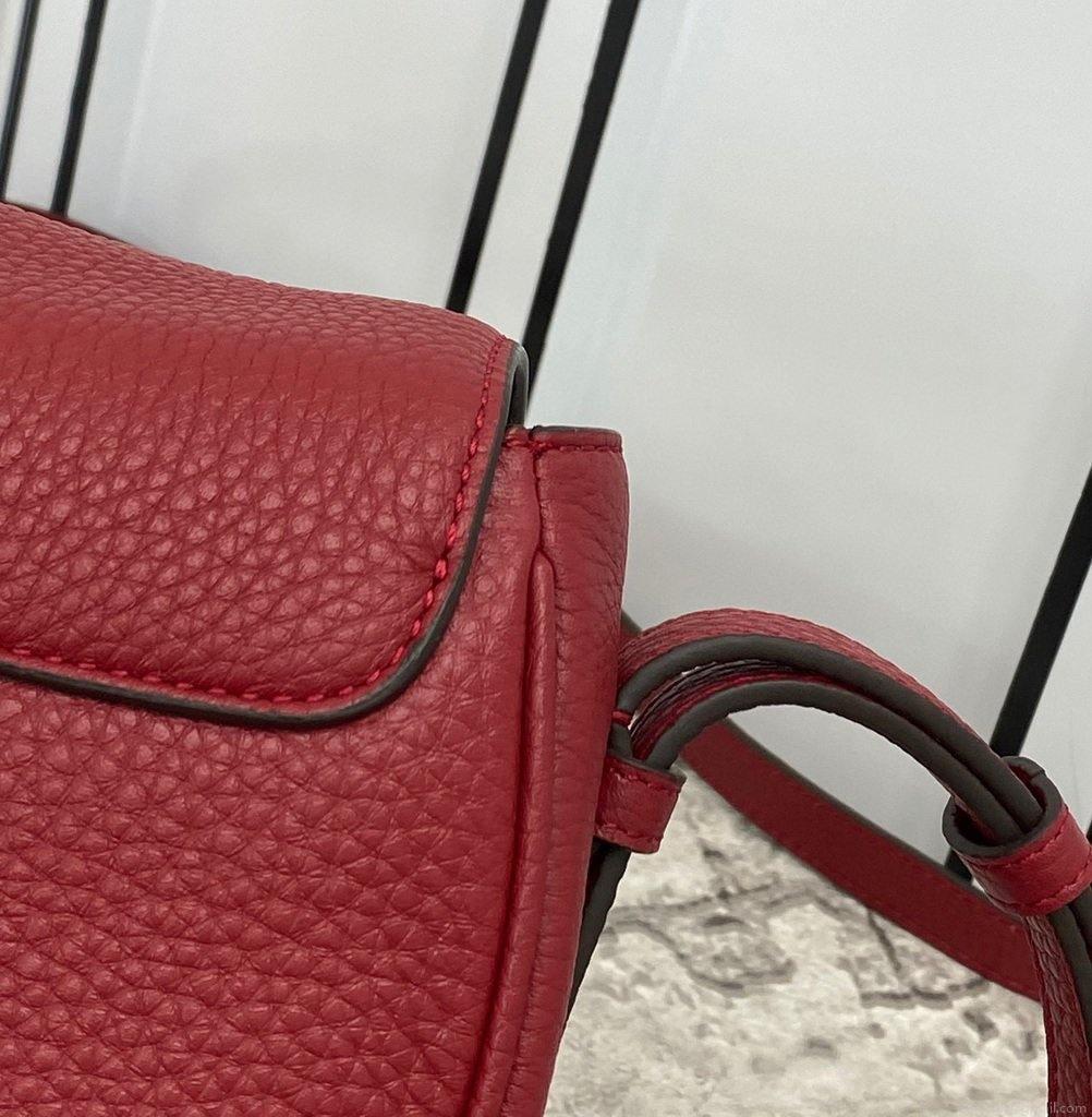 Fendi 655 Fendi Moonlight Shoulder Saddle Leather Bag Red