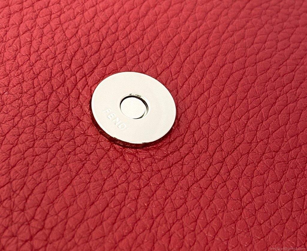 Fendi 655 Fendi Moonlight Shoulder Saddle Leather Bag Red
