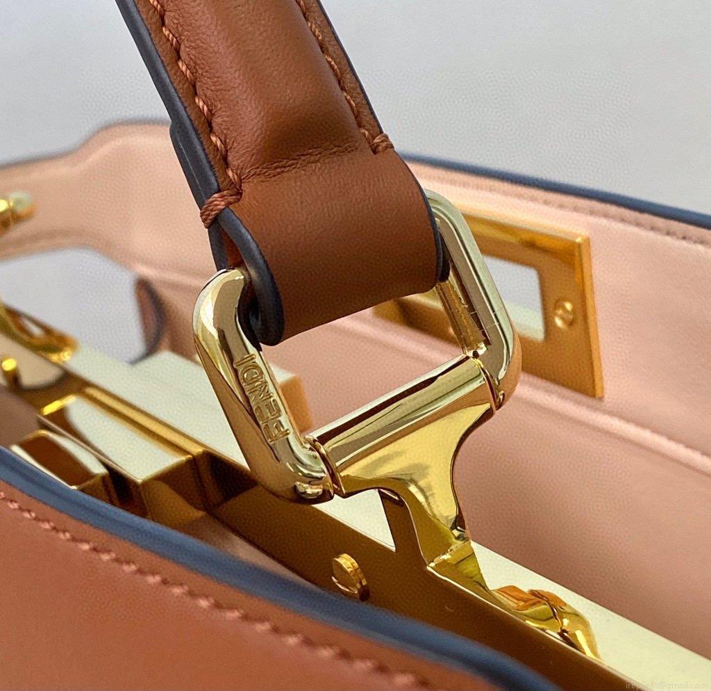 Fendi 70193 Peekaboo ISEEU MEDIUM Brown Leather Bag