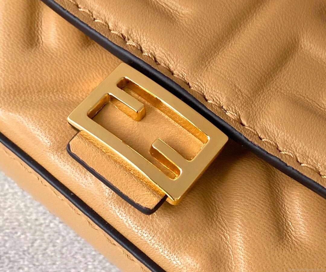 Fendi 7AR844 Nano Baguette Charm Apricot Nappa Leather